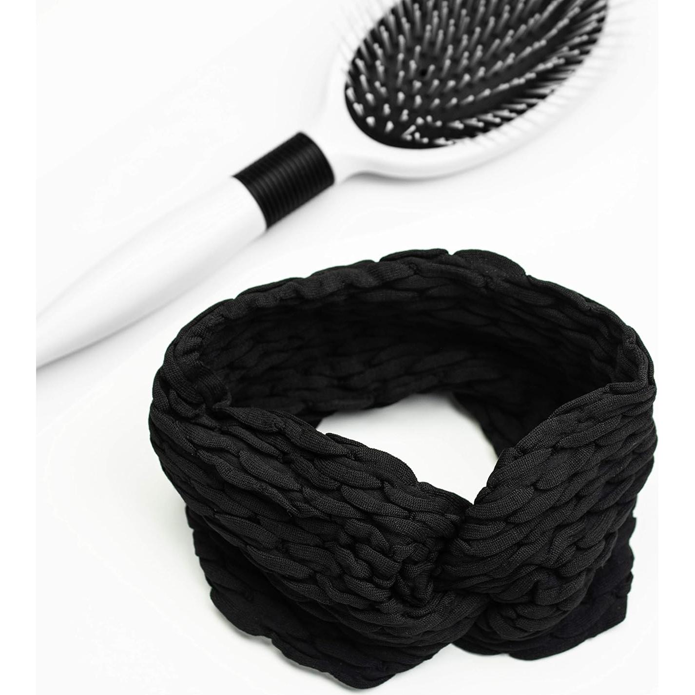 Diadema Extra Ancha Scünci by Conair Negra Hecha en Italia