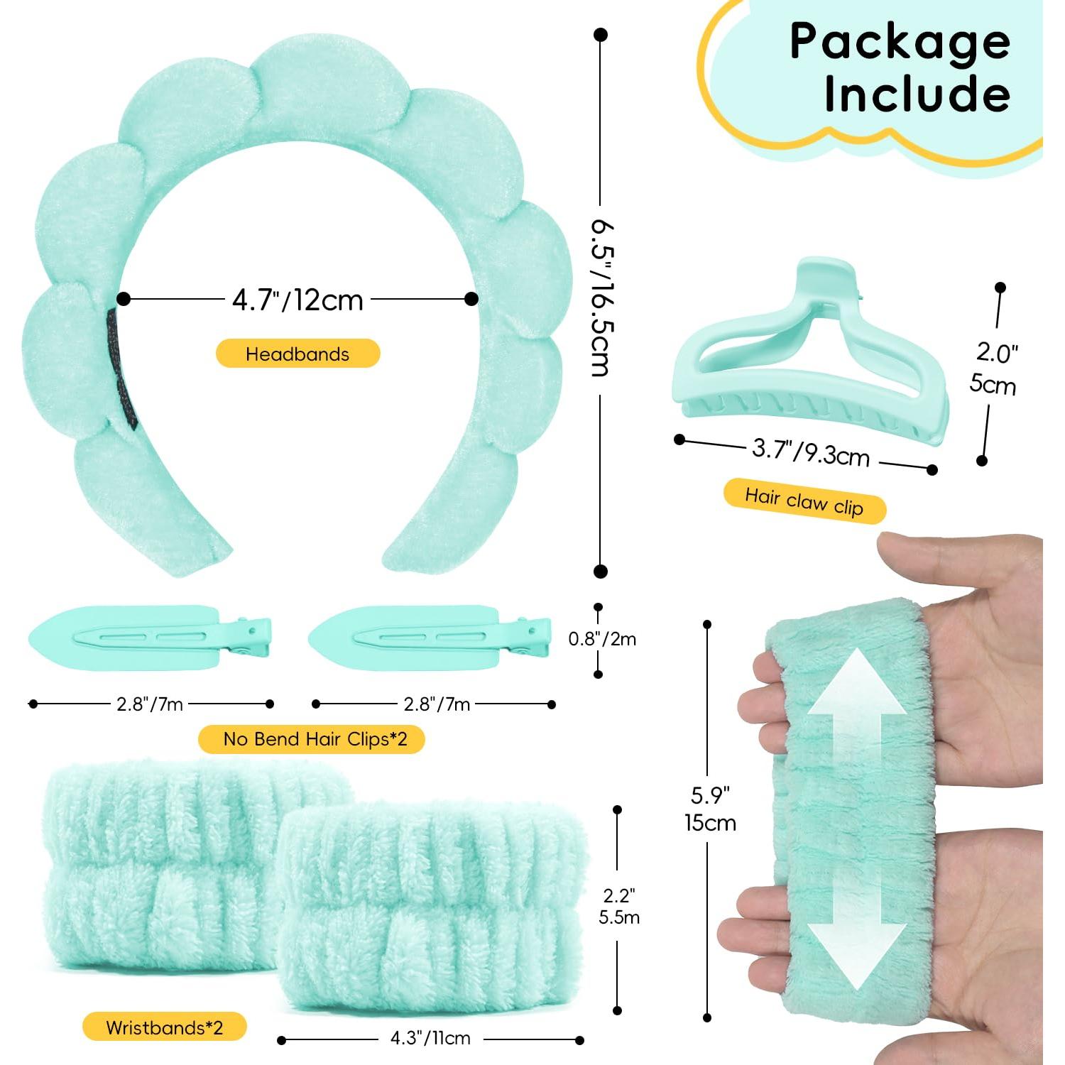 Diadema de Spa para Lavar la Cara Mis Cosas Novedosas Verde 6PK