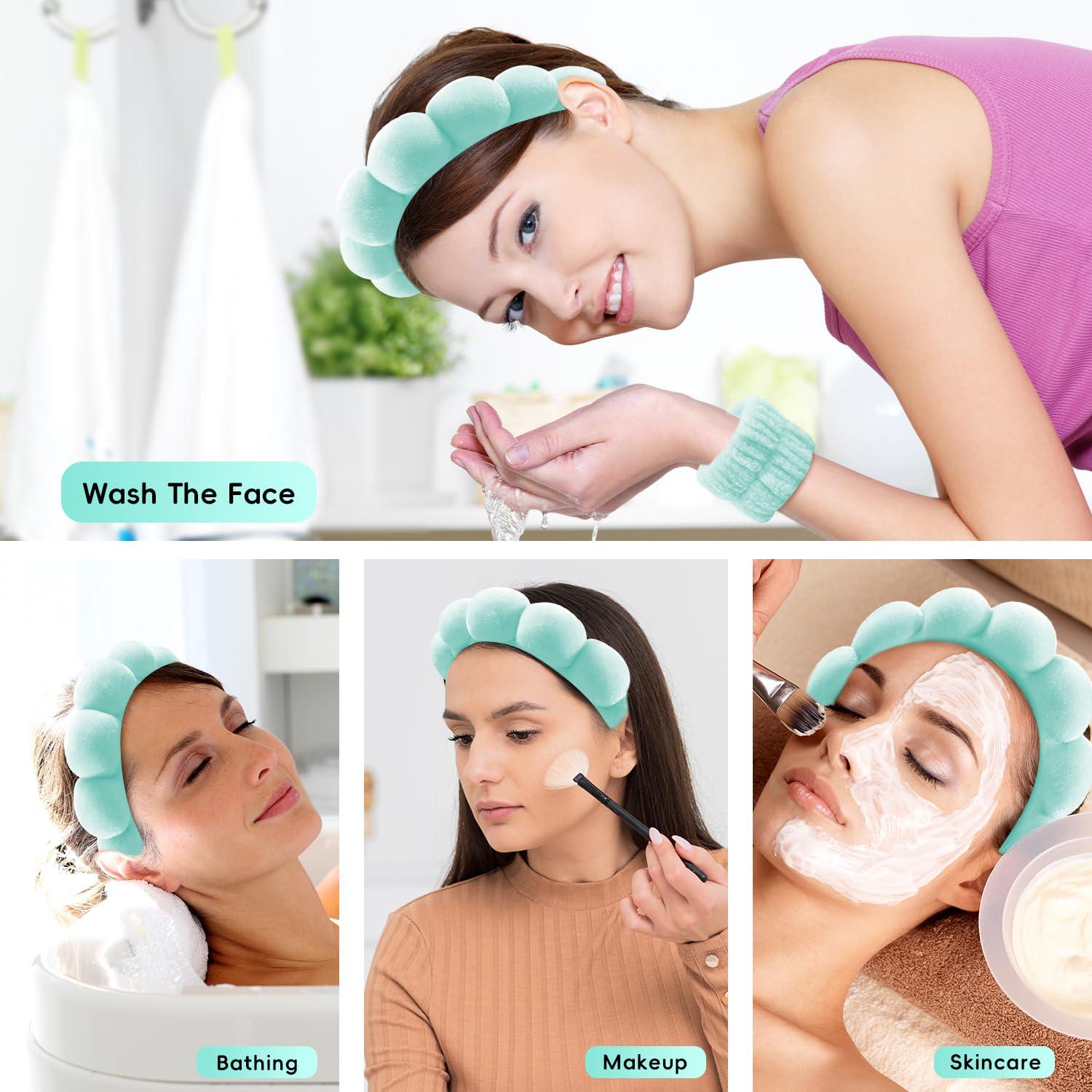 Diadema de Spa para Lavar la Cara Mis Cosas Novedosas Verde 6PK