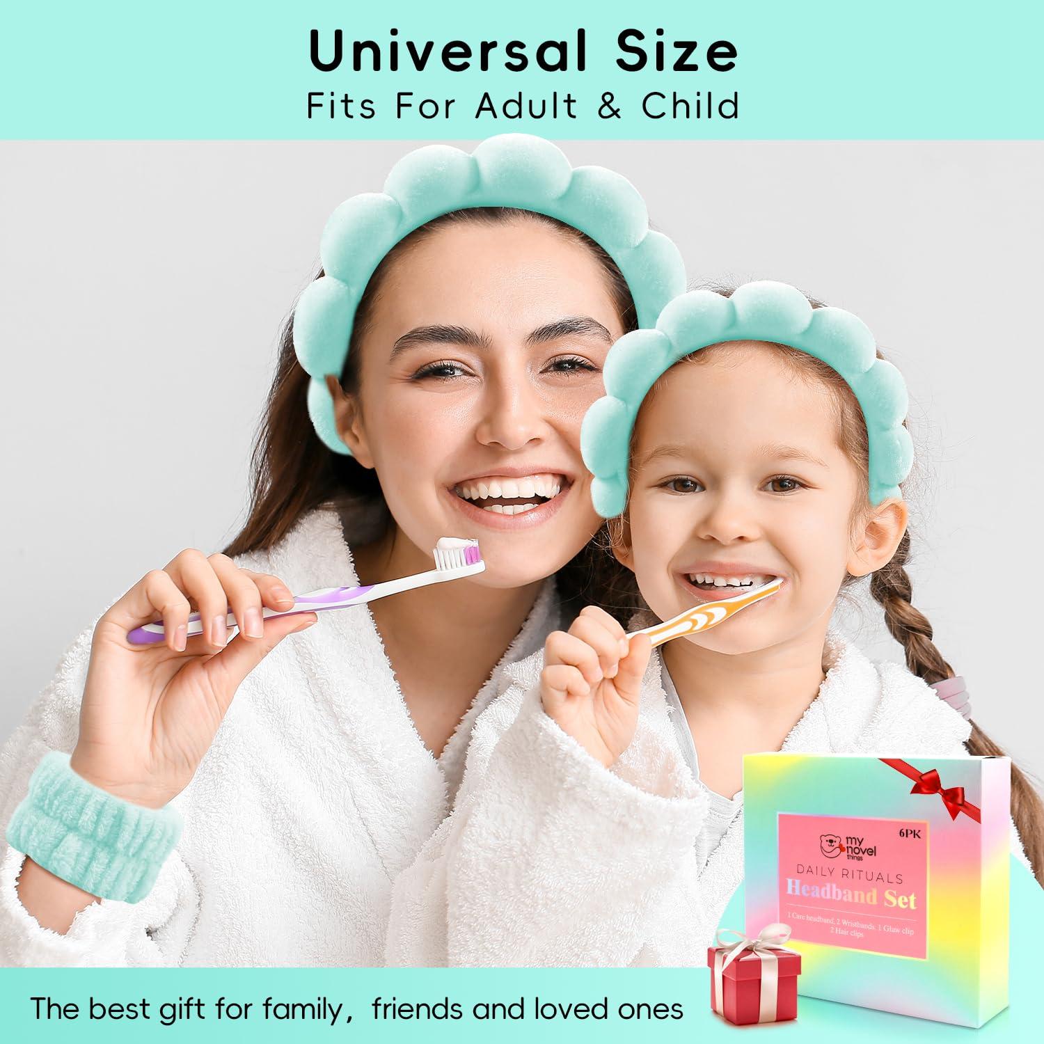 Diadema de Spa para Lavar la Cara Mis Cosas Novedosas Verde 6PK