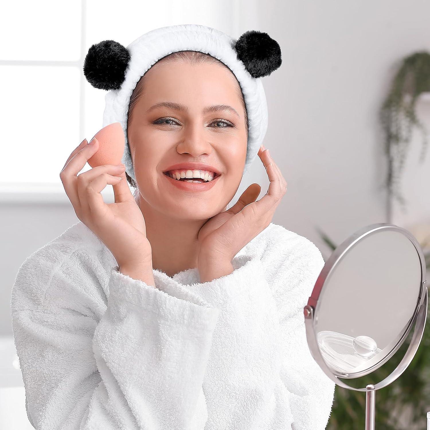 Diadema de Peluche Panda Miroksh con Pulseras Spa - Cuidado Facial