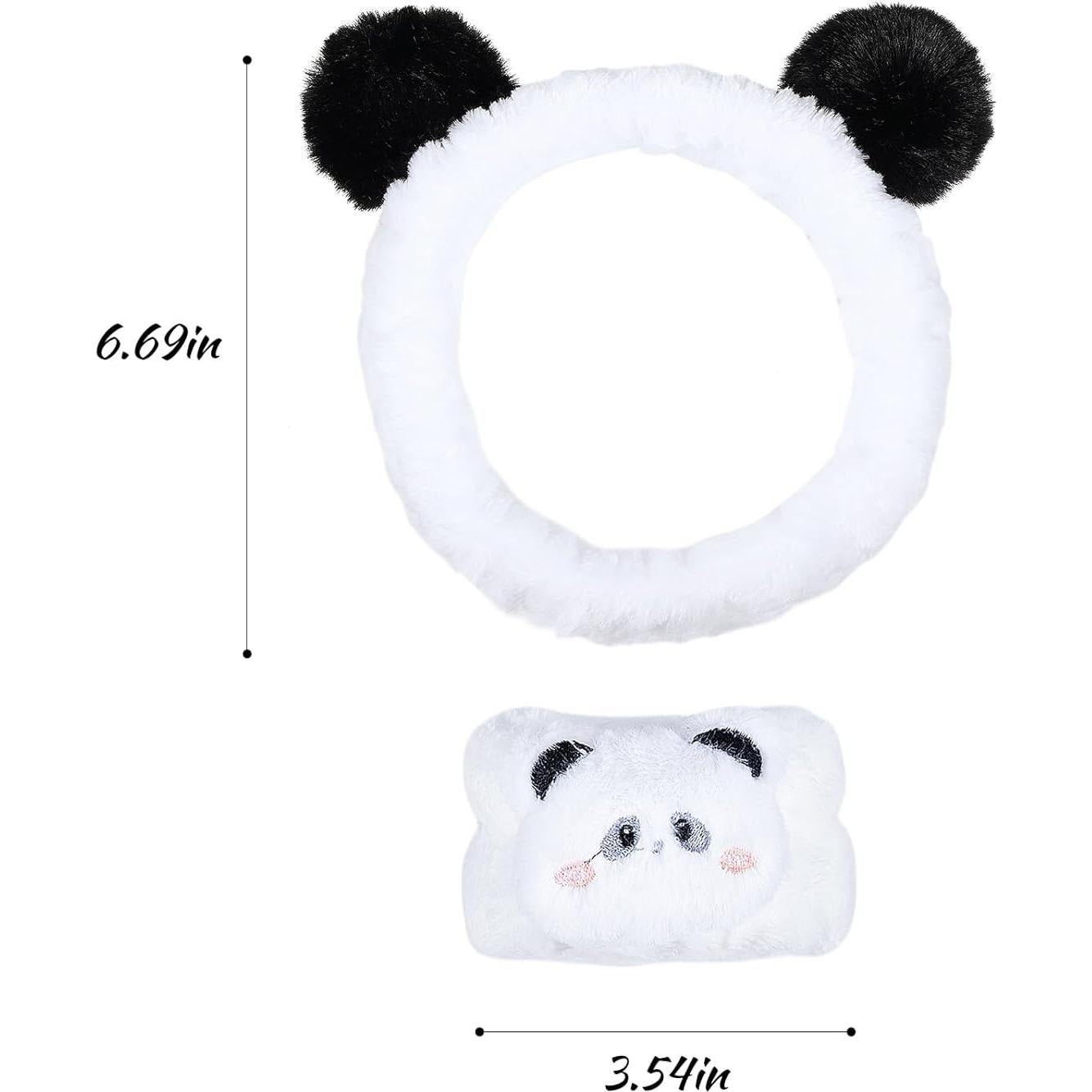 Diadema de Peluche Panda Miroksh con Pulseras Spa - Cuidado Facial