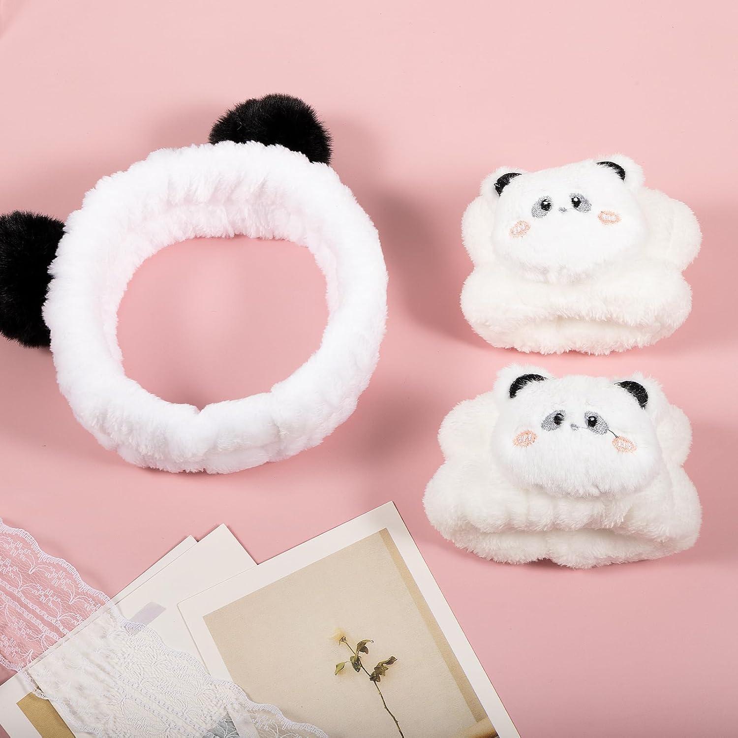 Diadema de Peluche Panda Miroksh con Pulseras Spa - Cuidado Facial