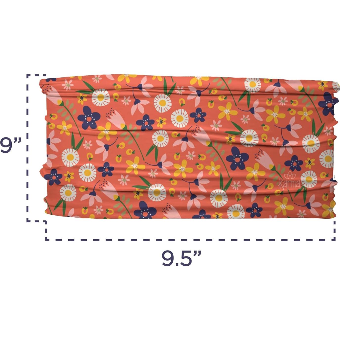 Diadema Floral Delgada Karma - Tela Elástica Rosa - 7.6x8.9cm