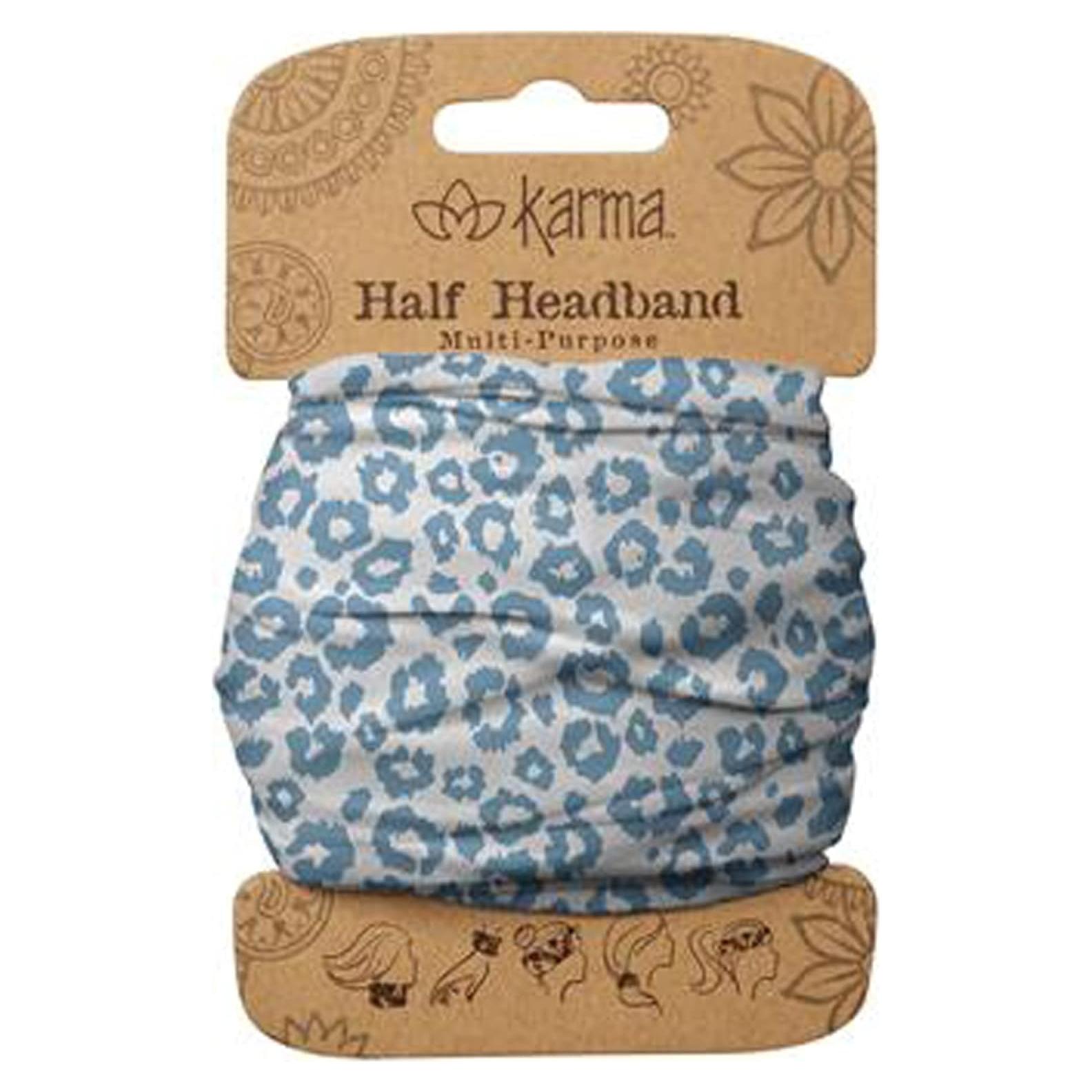 Diadema de Tela Elástica Karma Azul Leopardo para Mujeres