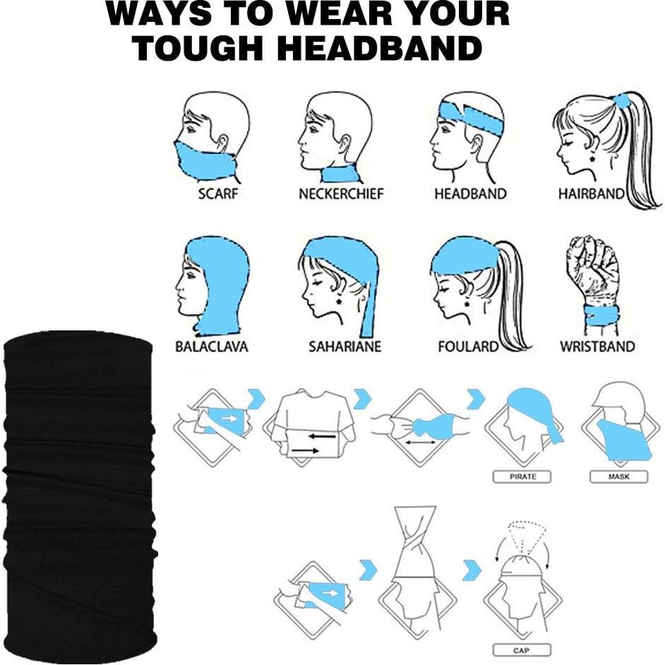 6 Piezas Bufanda Elástica Multifuncional Leasinder - UV, 49x24 cm