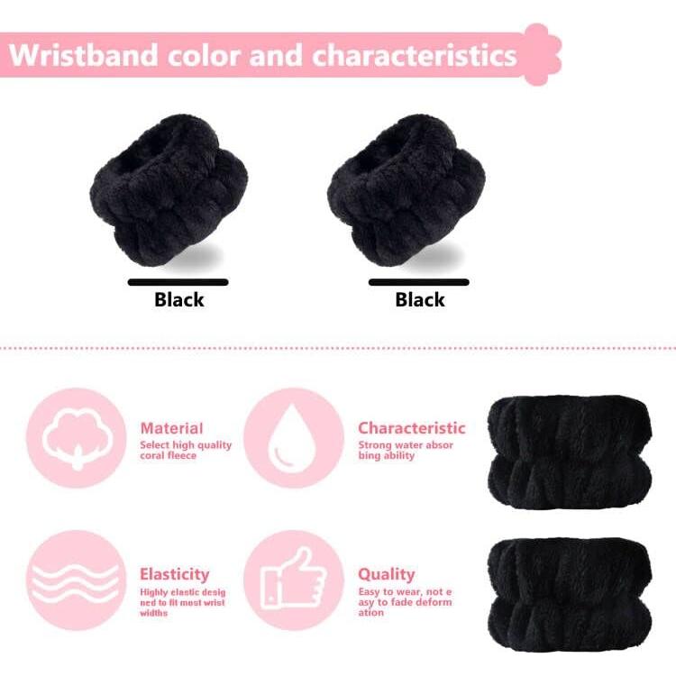 2 Piezas Muñequera Absorbente Taocar para Lavado de Cara