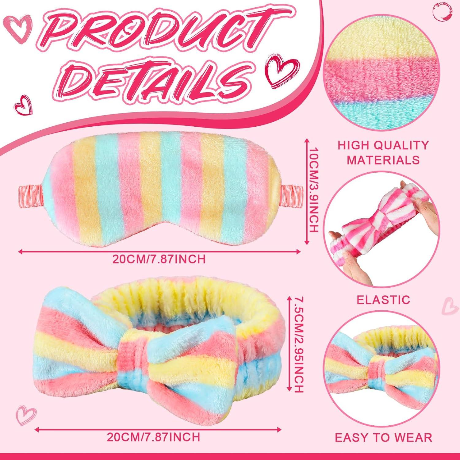 Xuhal 24 Pcs Suministros de Spa Diademas y Máscaras de Ojos