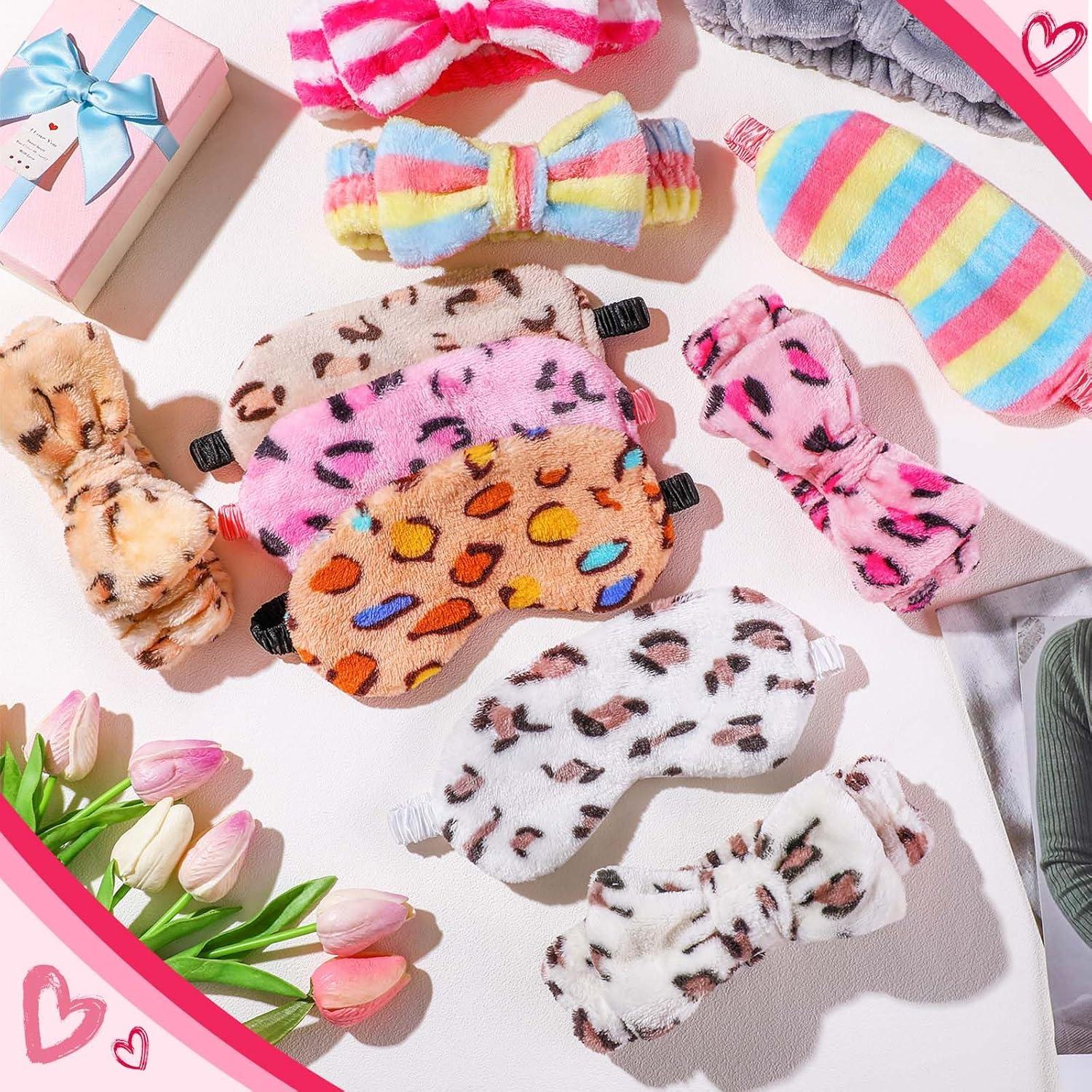 Xuhal 24 Pcs Suministros de Spa Diademas y Máscaras de Ojos