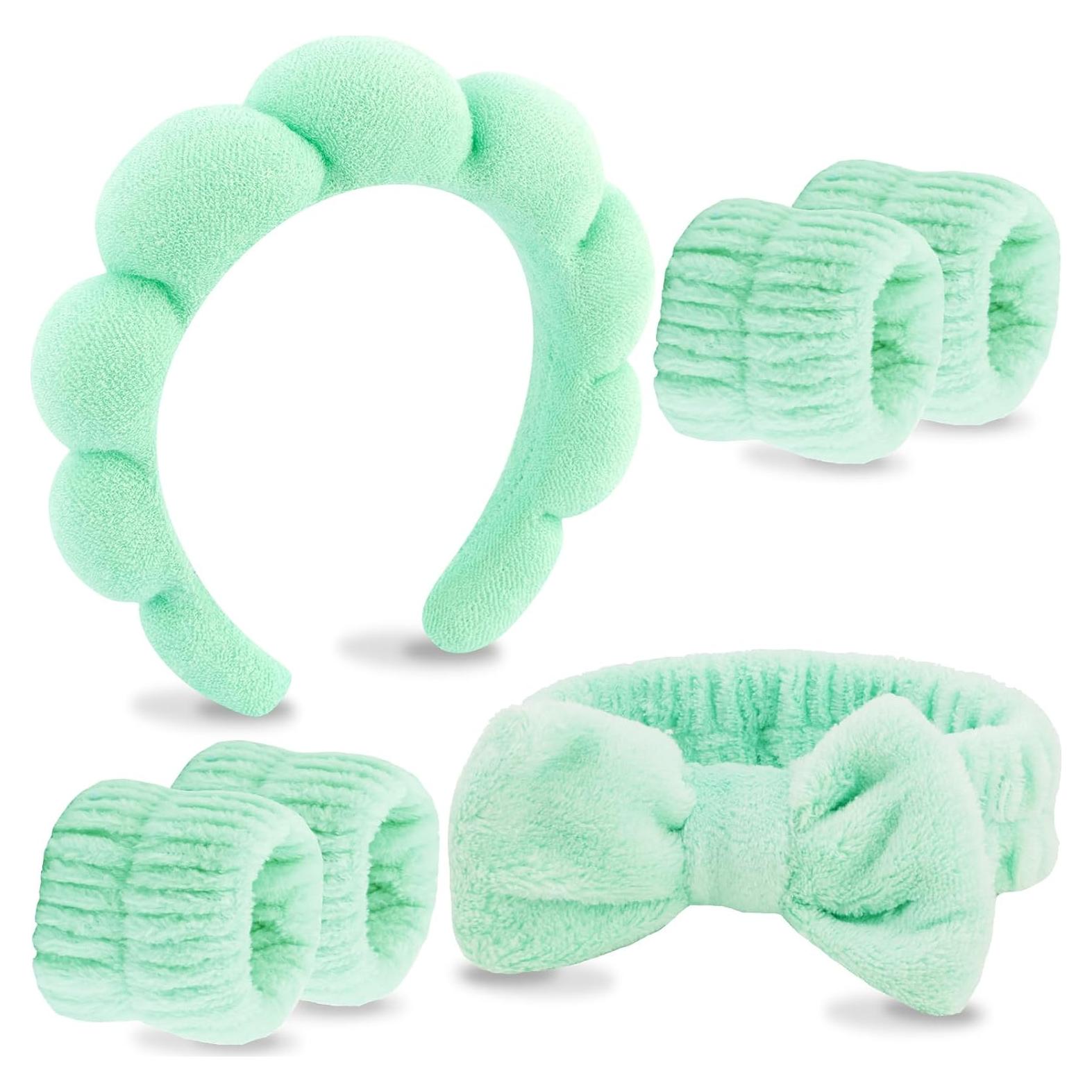 Banda para la cabeza Spa Velscrun + Set 6 esponjas verdes