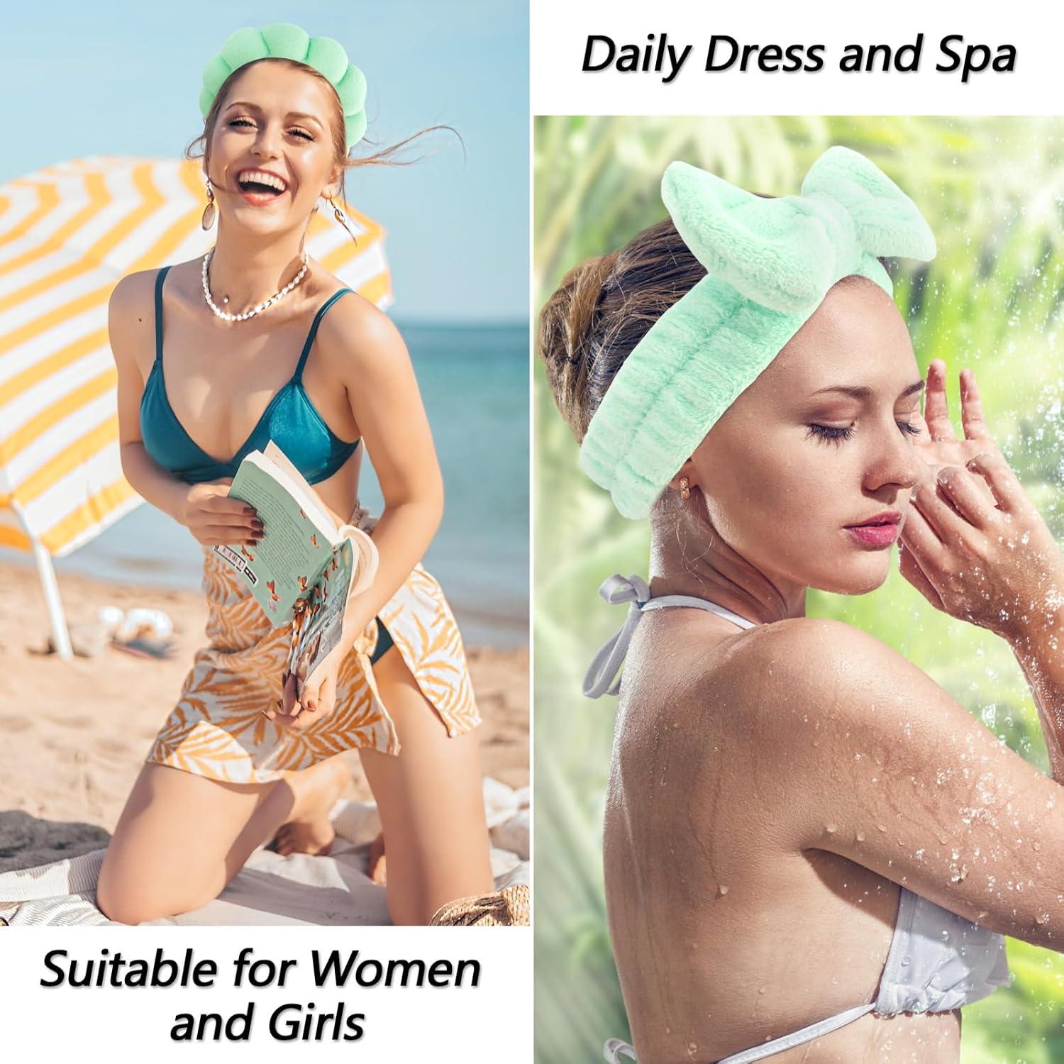 Banda para la cabeza Spa Velscrun + Set 6 esponjas verdes