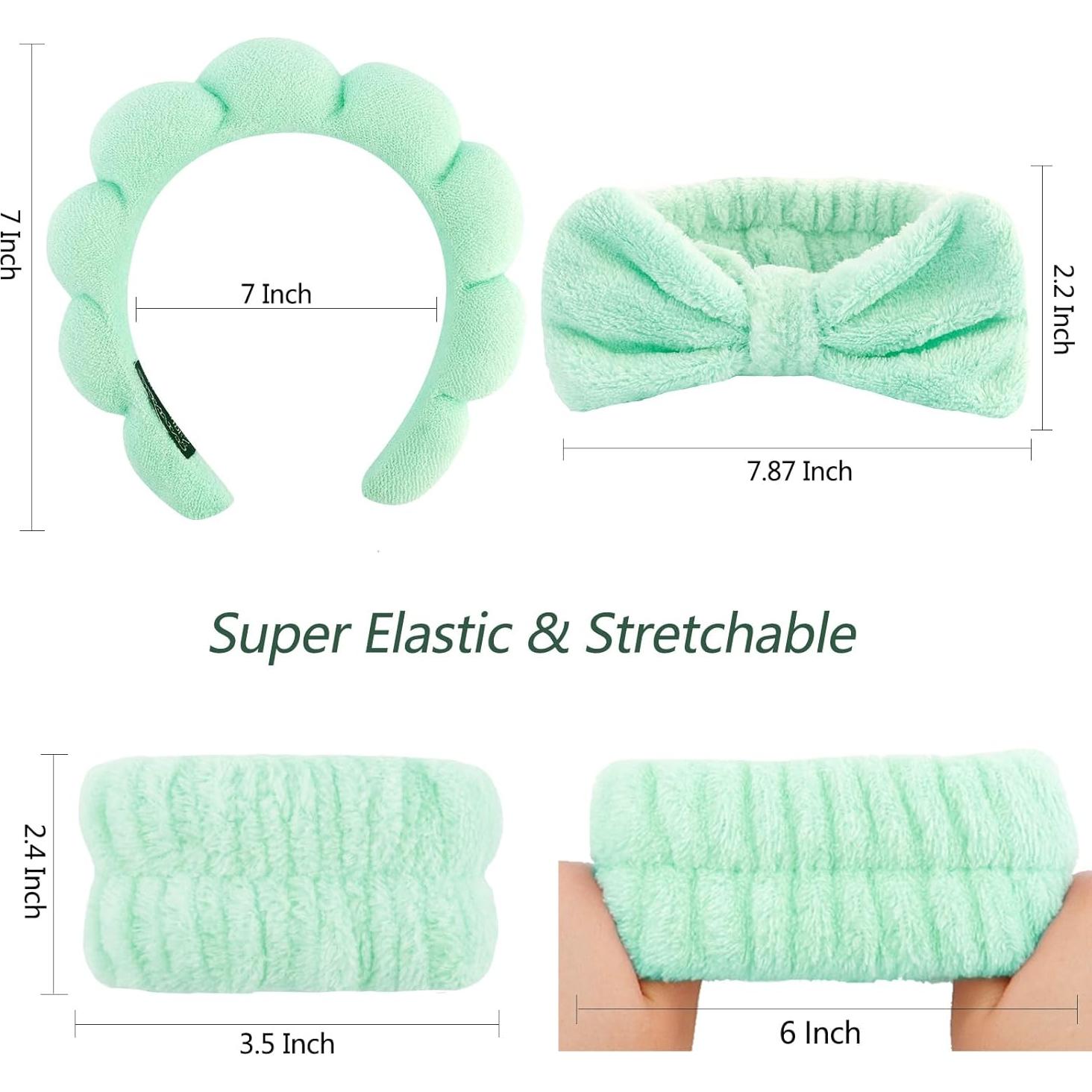 Banda para la cabeza Spa Velscrun + Set 6 esponjas verdes