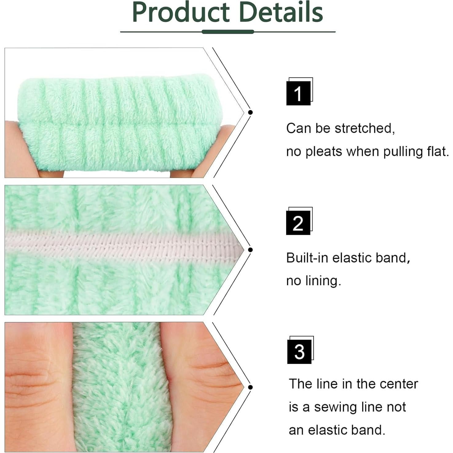 Banda para la cabeza Spa Velscrun + Set 6 esponjas verdes