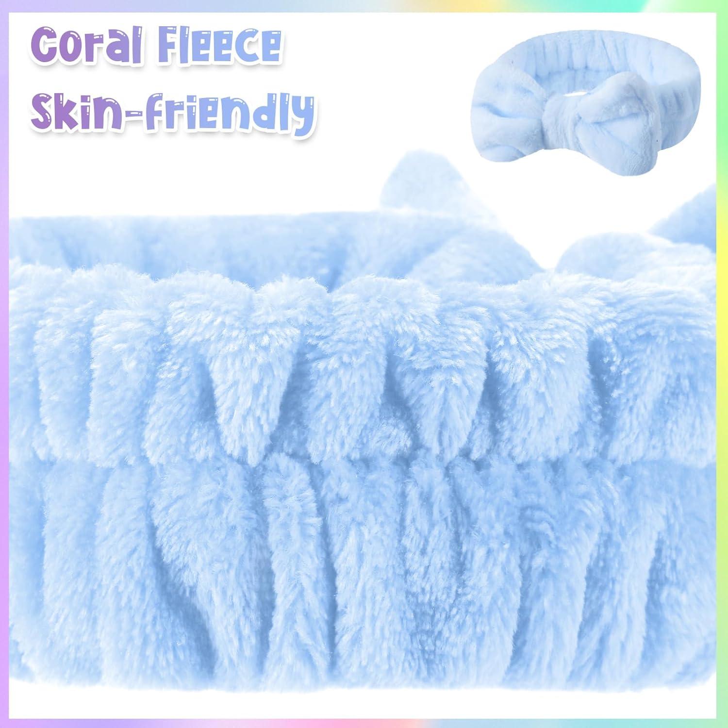 Diademas de Spa WILLBOND 48 Piezas Franela Pastel Ajustables