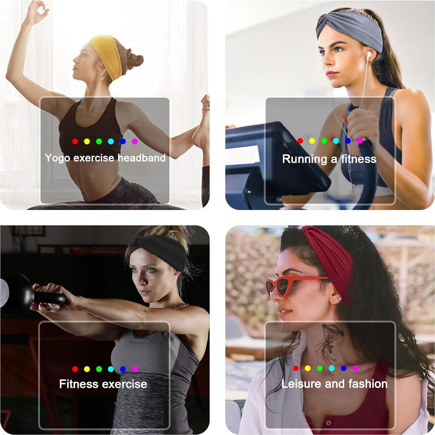 Diademas Anchas XTREND 4 Pcs Estilo Bohemio Antideslizante