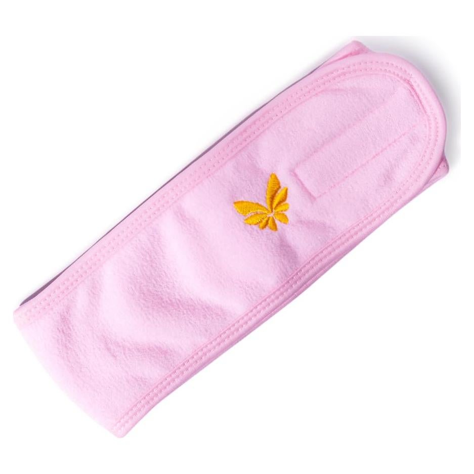 Diadema de Spa PRAIMY Rosa Microfibra Ajustable para Cuidado Facial