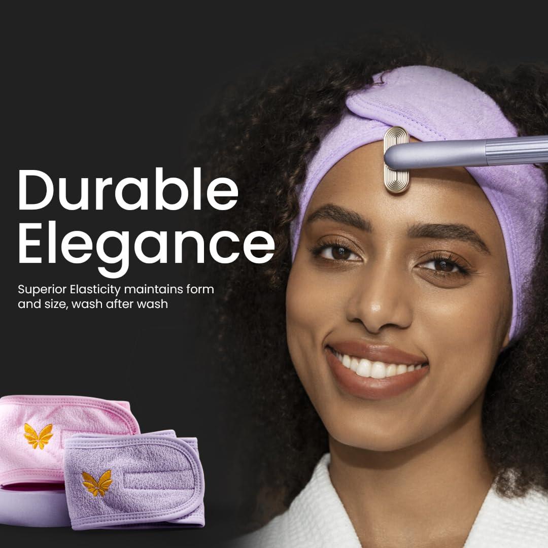 Diadema de Spa PRAIMY Rosa Microfibra Ajustable para Cuidado Facial