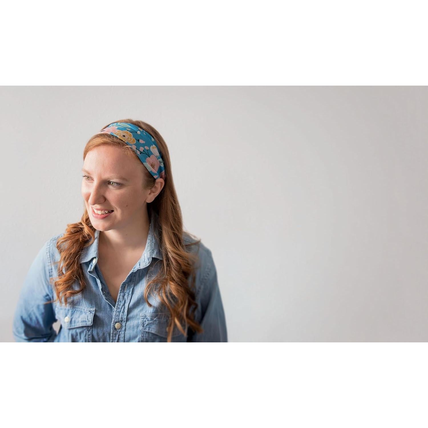 Diadema delgada para mujeres Karma - Rosa y azul - 100% poliéster