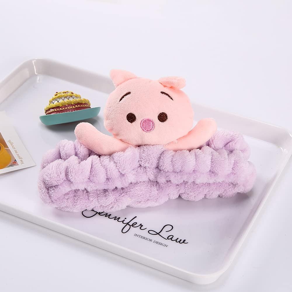 Diadema de Lavado Facial Hofar Púrpura con Felpa Coral