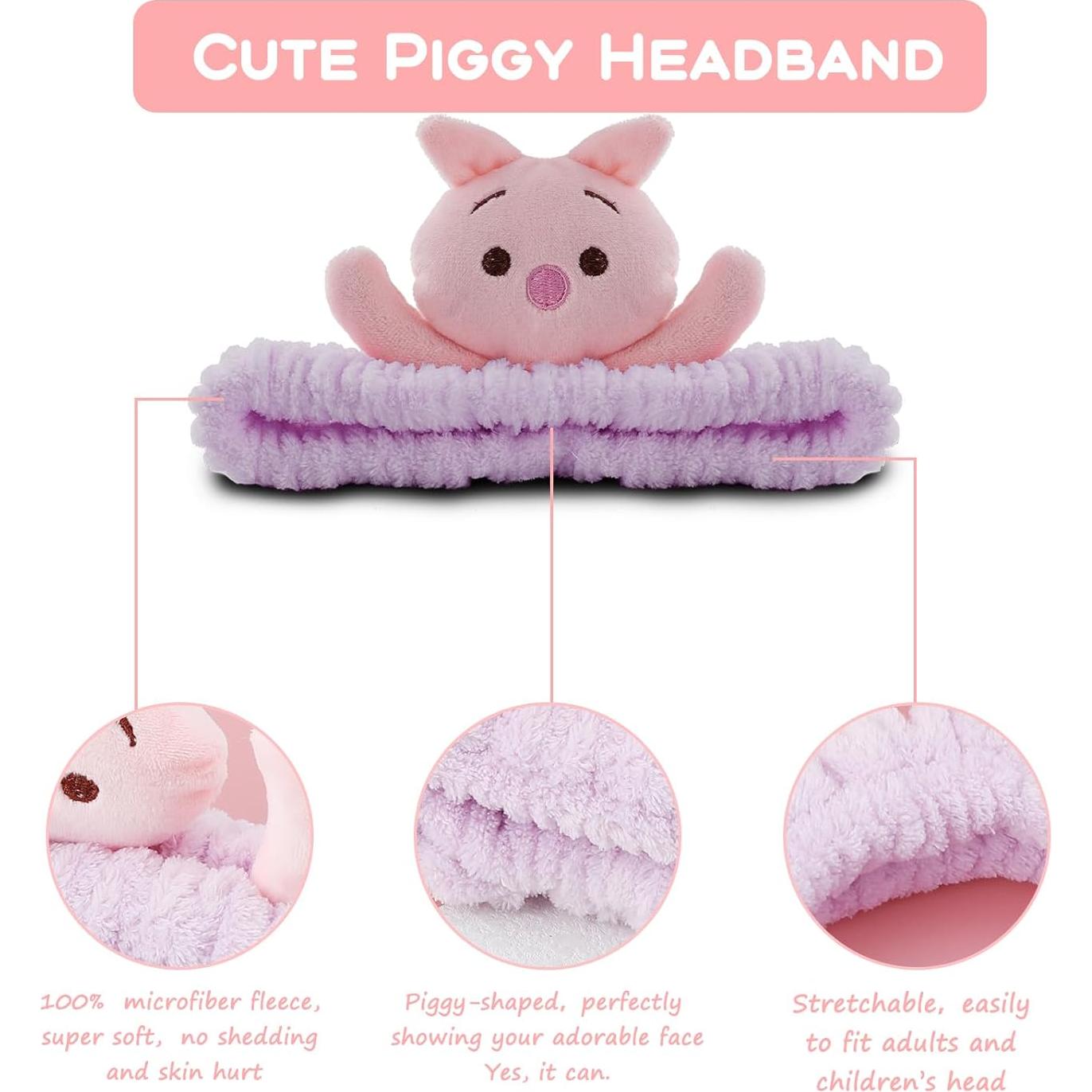 Diadema de Lavado Facial Hofar Púrpura con Felpa Coral