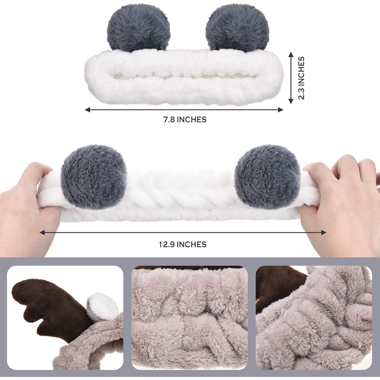 Diademas de Orejas de Animales Chuangdi - 4 Piezas para Ducha y Spa