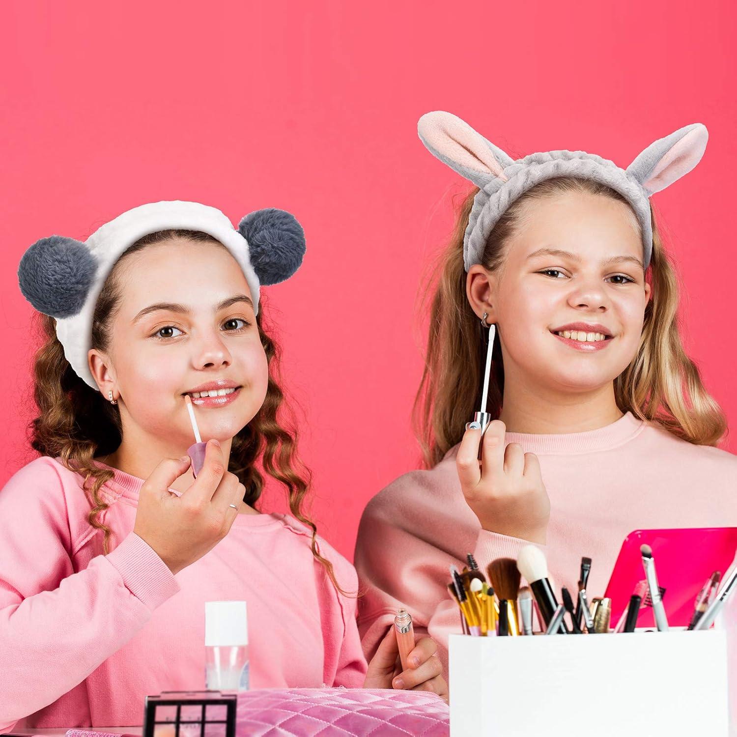 Diademas de Orejas de Animales Chuangdi - 4 Piezas para Ducha y Spa