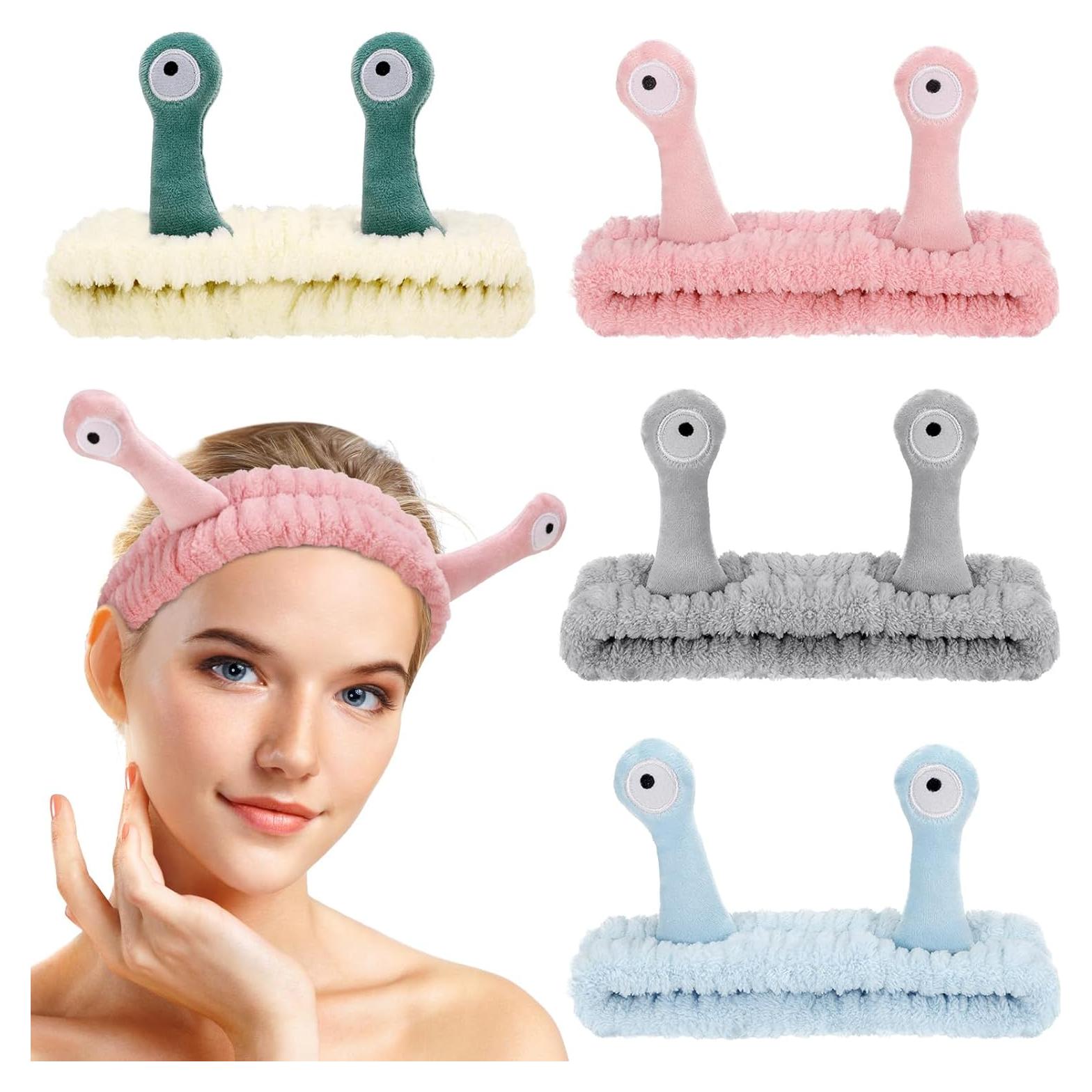 Diademas de Caracol DragonflyDreams - 4 Paquetes para Cuidado Facial