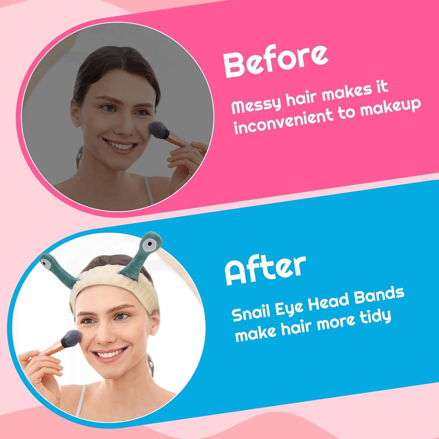 Diademas de Caracol DragonflyDreams - 4 Paquetes para Cuidado Facial