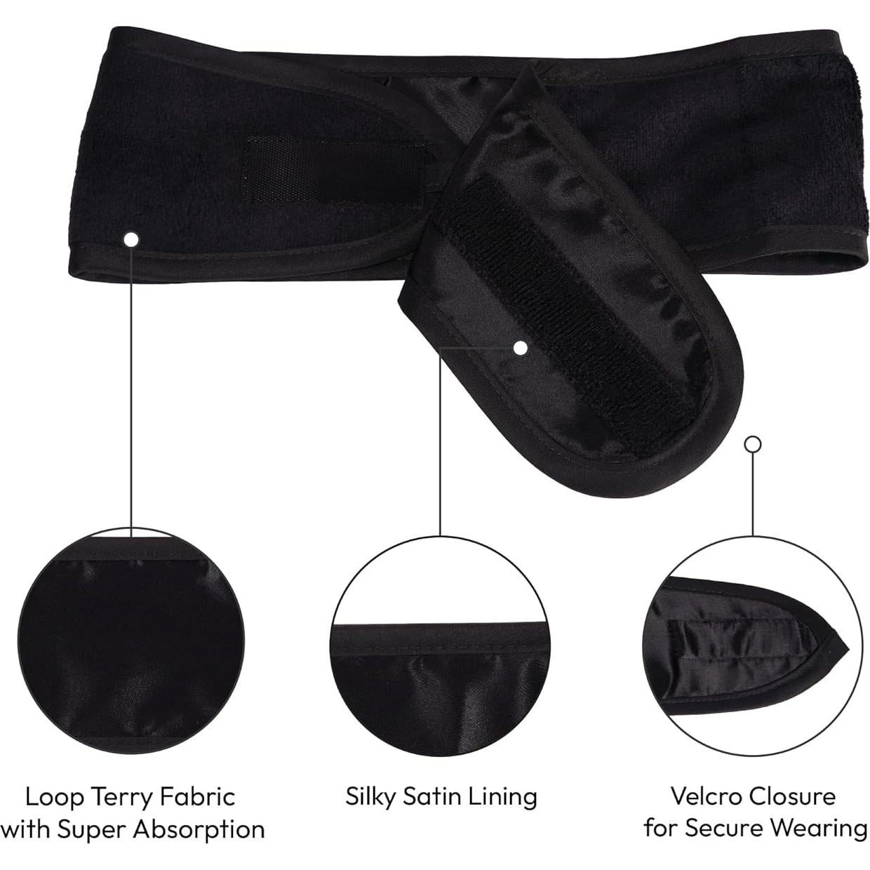 Banda de Spa Red by Kiss Ajustable con Cierre Velcro - Negro