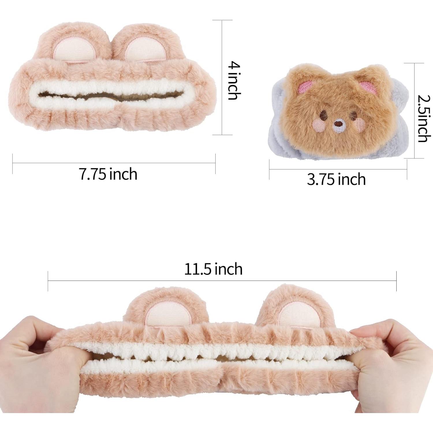 Conjunto Diadema y Muñequera Spa WHAVEL Oso Linda Café