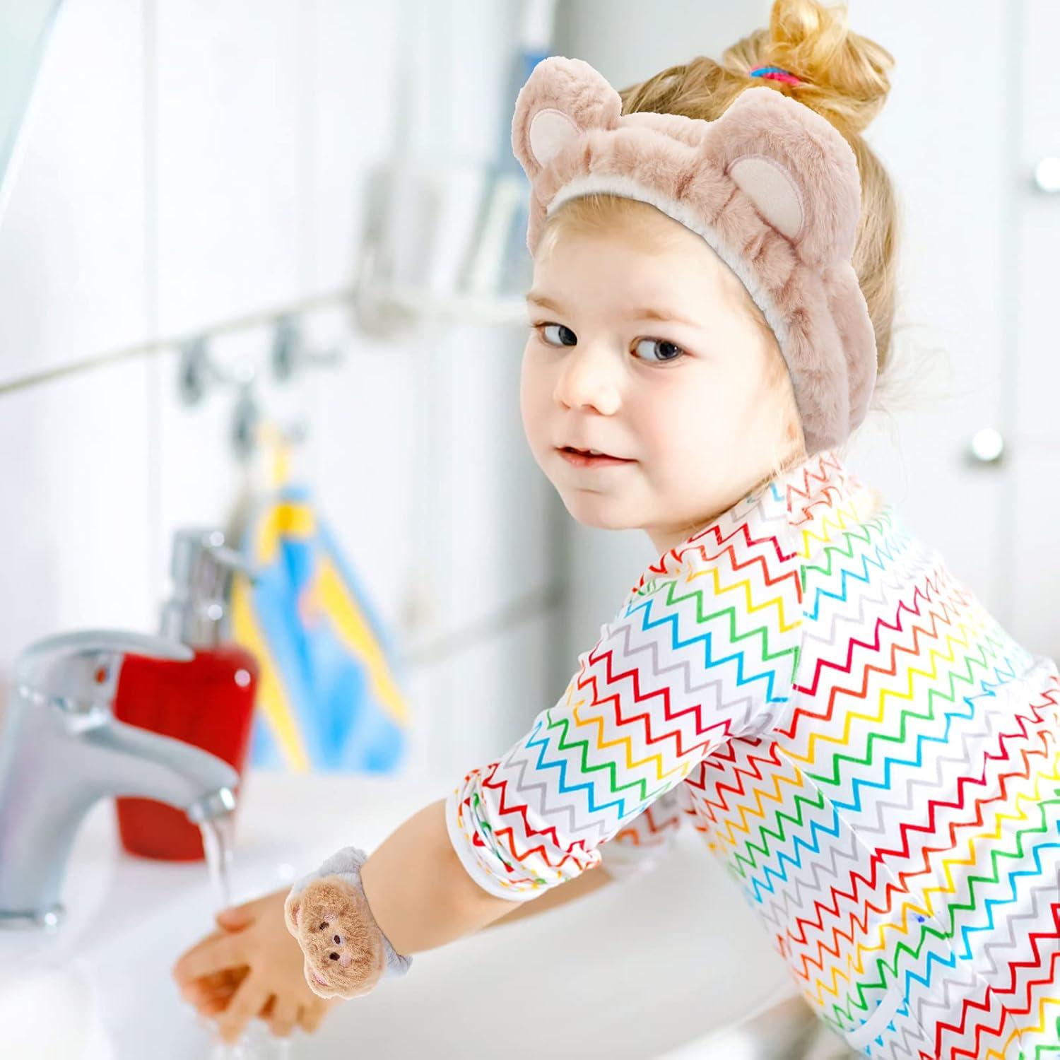 Conjunto Diadema y Muñequera Spa WHAVEL Oso Linda Café