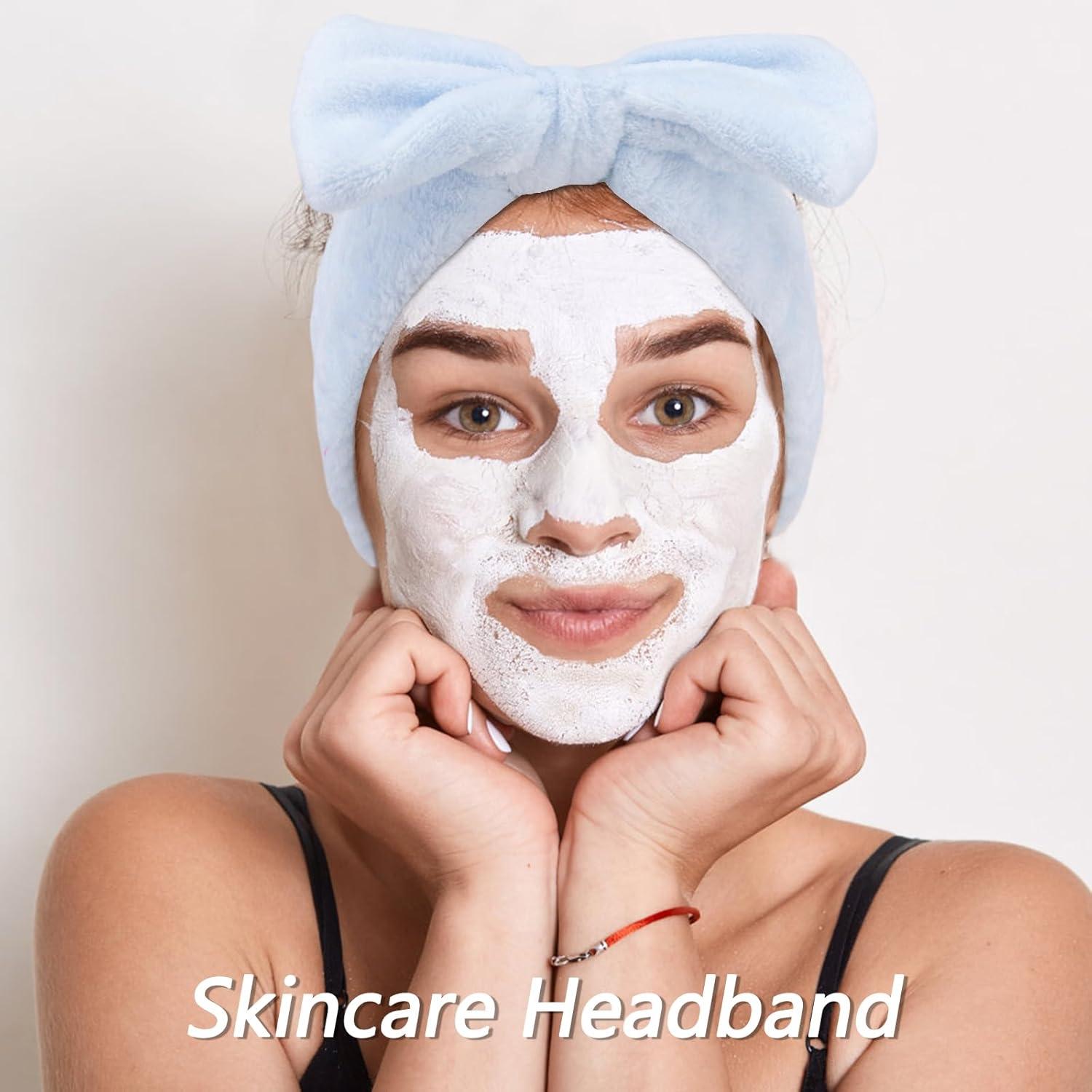 Diademas de Spa Velscrun Azul 5 Pcs para Cuidado Facial