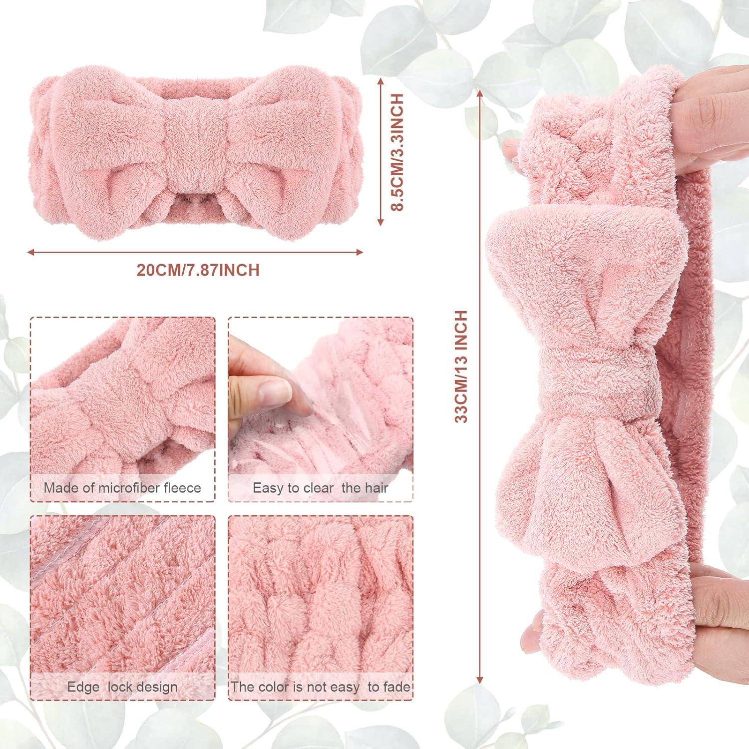 3 Diademas de Toalla Hicarer para Maquillaje y Ducha - Rosa, Azul, Negro