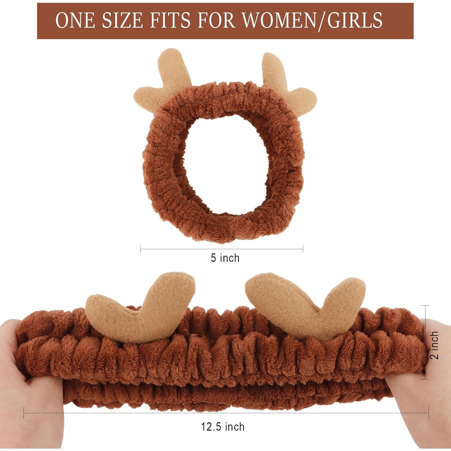 Diadema de Cuidado de Piel Aushamtai con Cuernos de Reno 6 Piezas