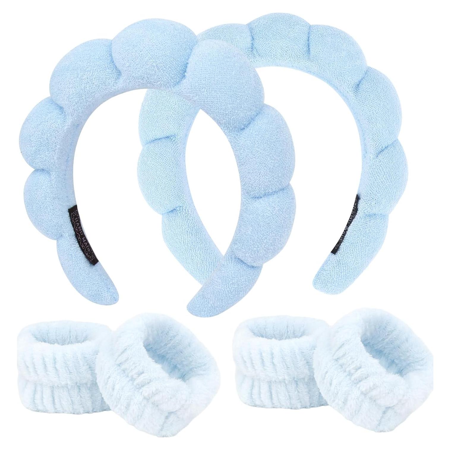 Juego de Spa Azul 6 Piezas ACO-UINT - Diademas y Muñequera
