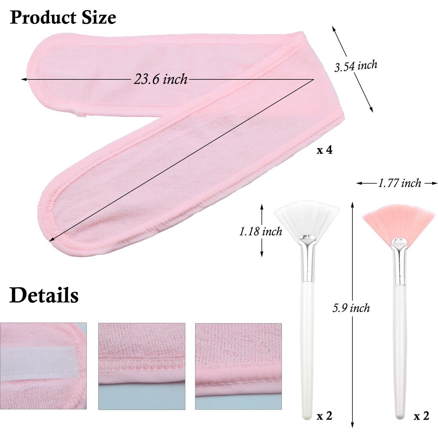 Conjunto de Diademas y Brochas Faciales LAPOHI - 8 Piezas