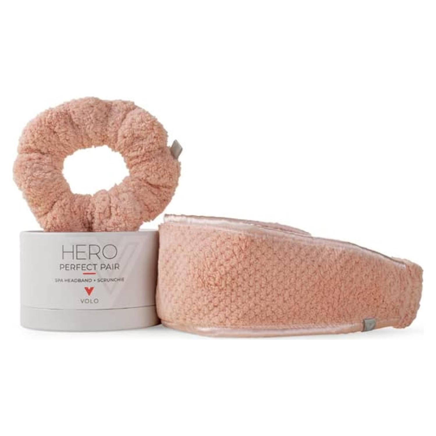 Set Diadema Spa y Scrunchie VOLO Nanoweave Rosa Nube