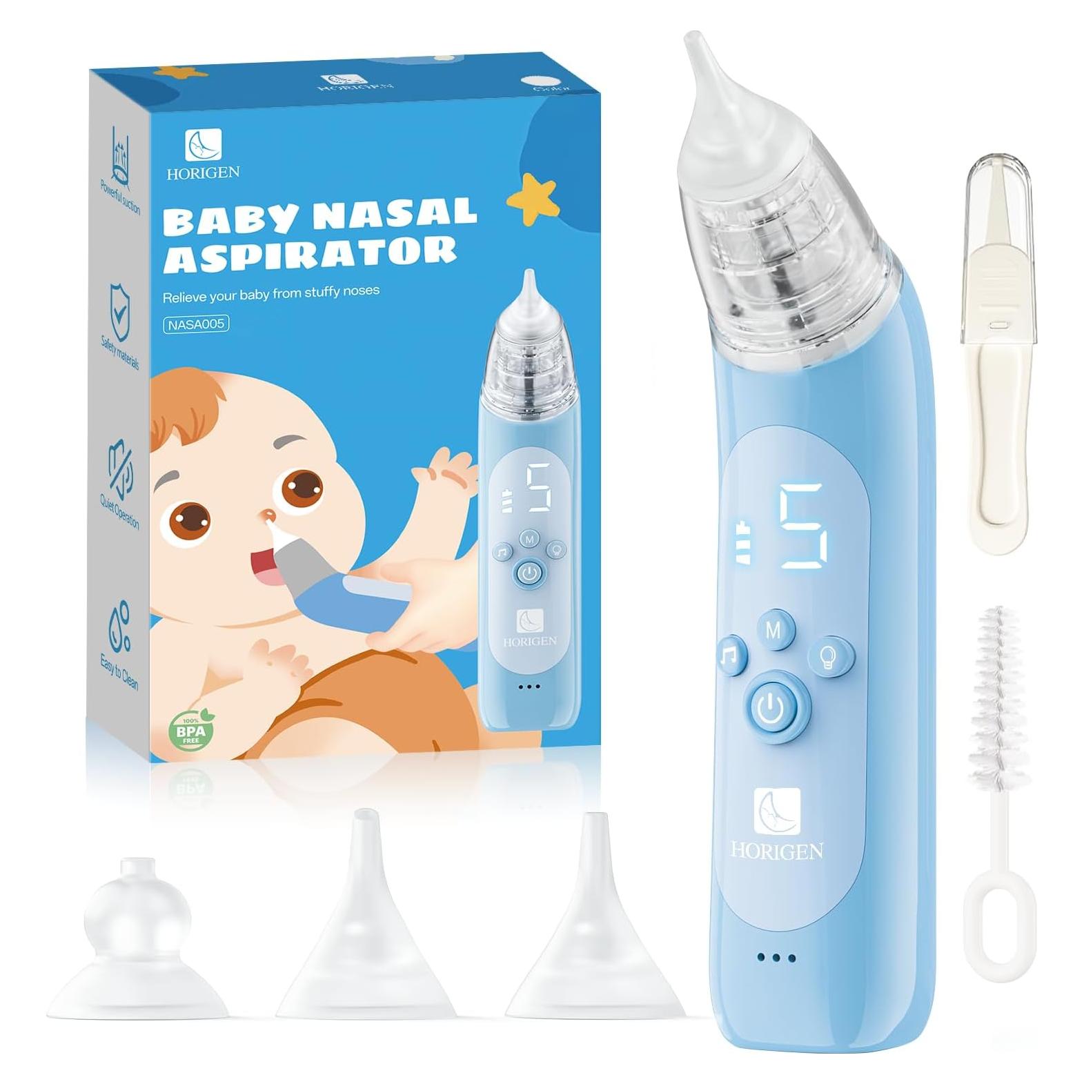 Aspirador Nasal Eléctrico HORIGEN para Bebé 5 Niveles USB-C