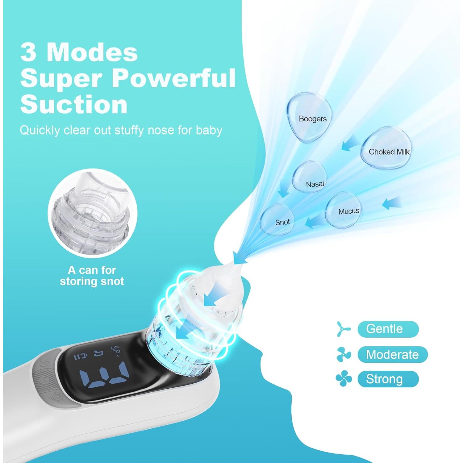 Aspirador Nasal Eléctrico Qulief para Bebés - 3 Niveles de Succión