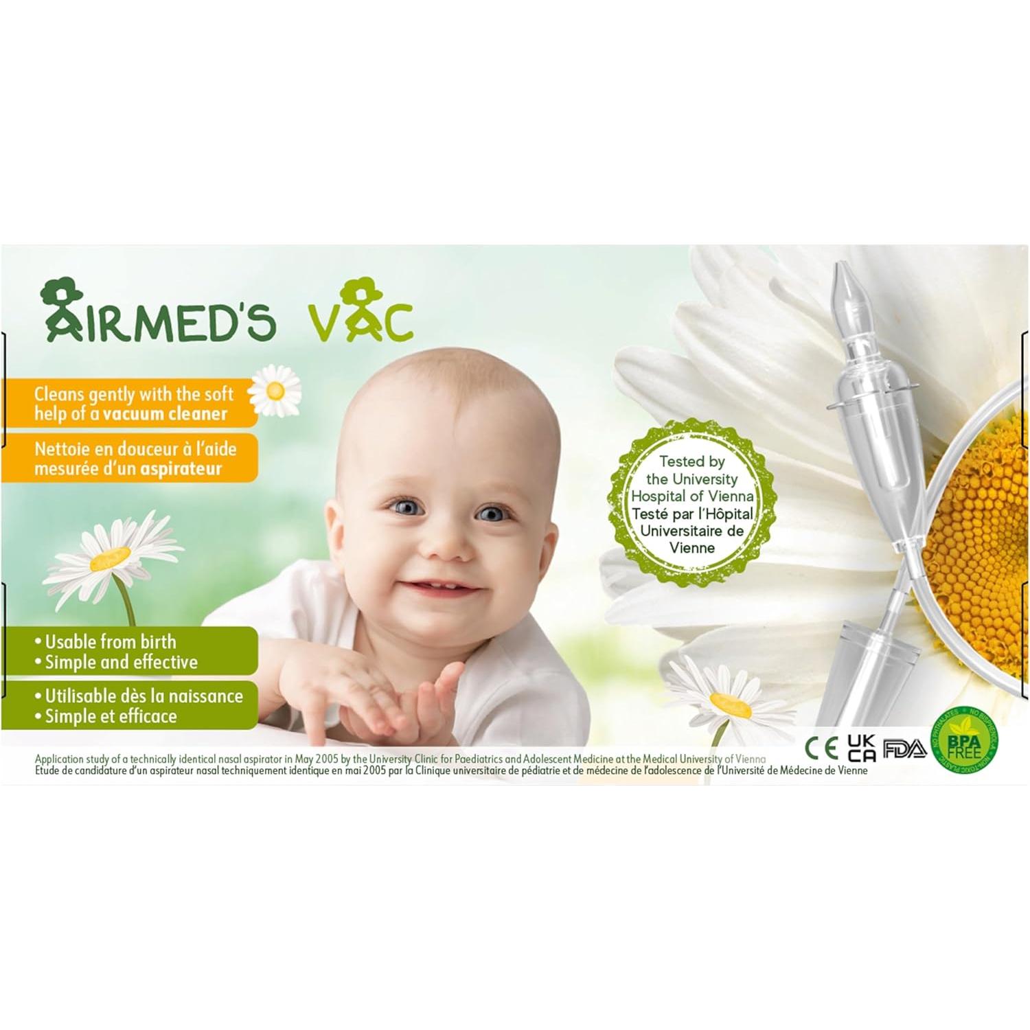 Aspirador Nasal Airmed's Vac para Bebés - Suave y Seguro