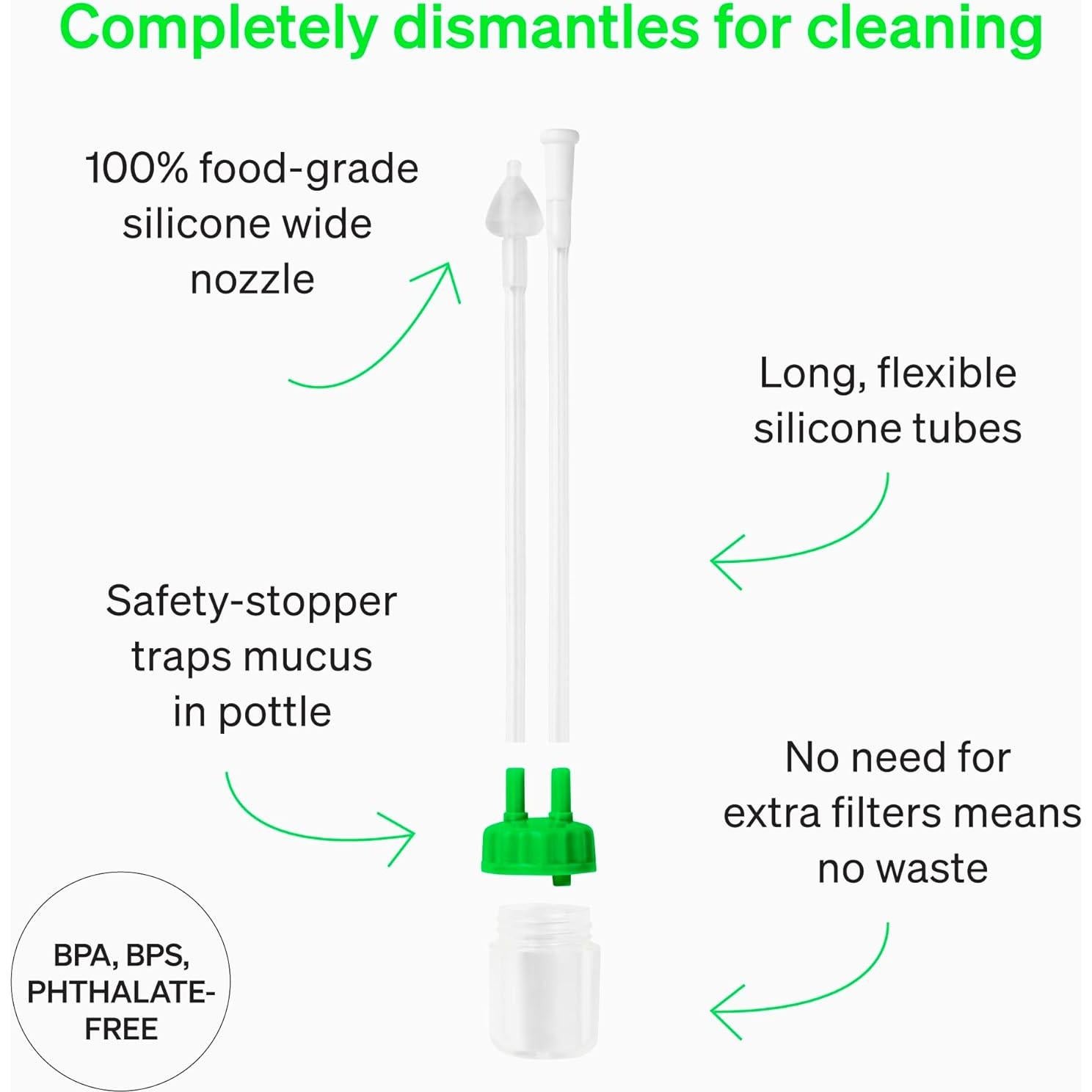 Aspirador Nasal LoveNoobs para Bebés, Libre de BPA, 50g