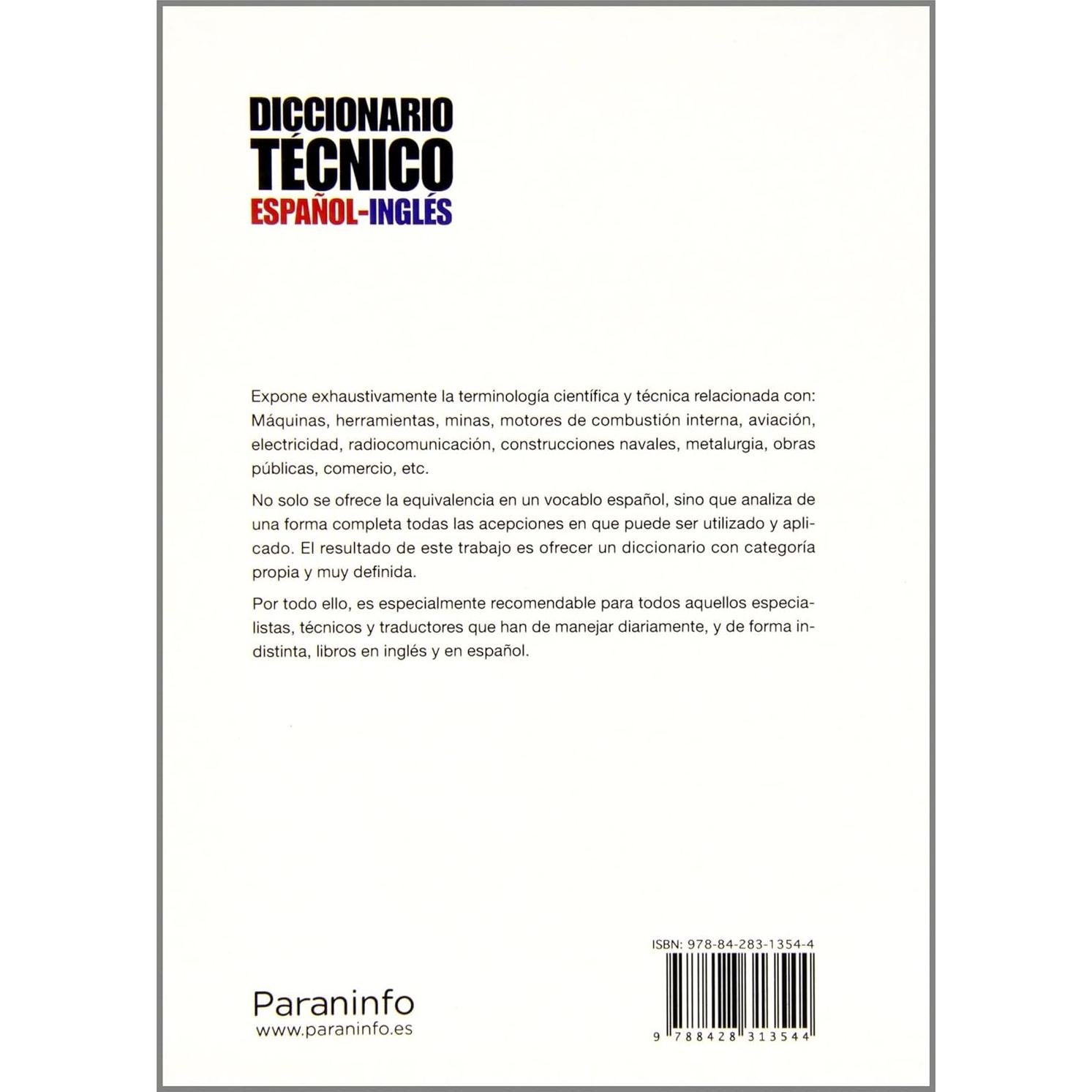 Diccionario técnico español-inglés (Spanish Edition)