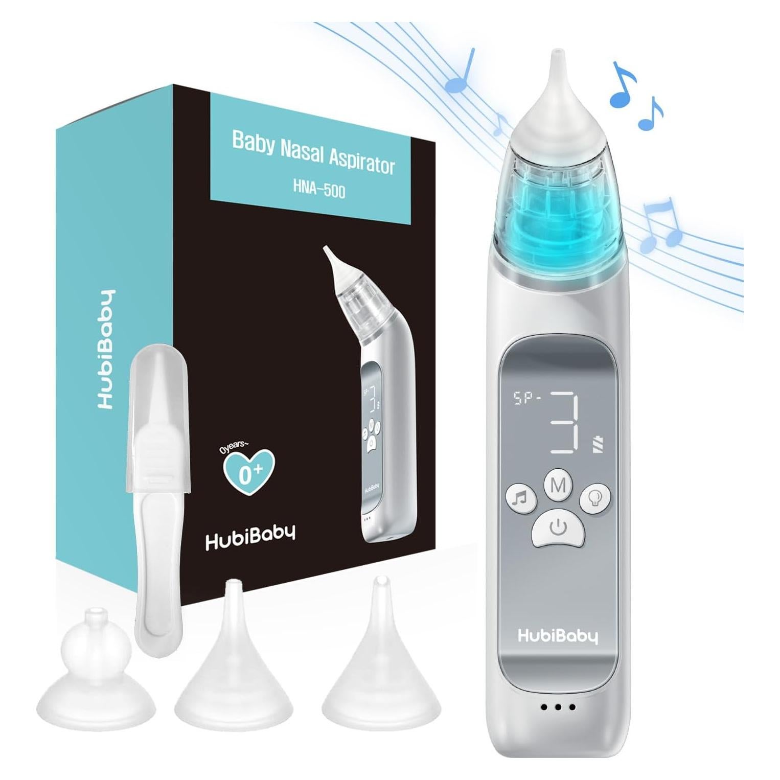 Aspirador Nasal Eléctrico HubiBaby con 3 Niveles de Succión