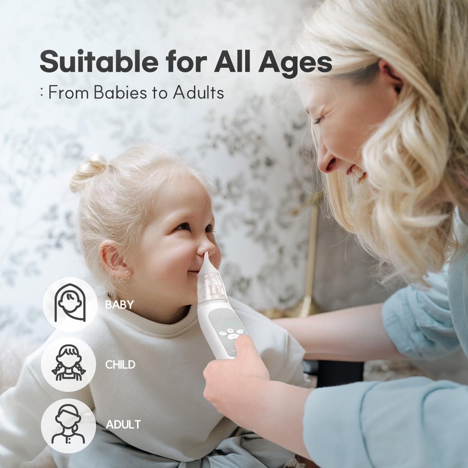 Aspirador Nasal Eléctrico HubiBaby con 3 Niveles de Succión