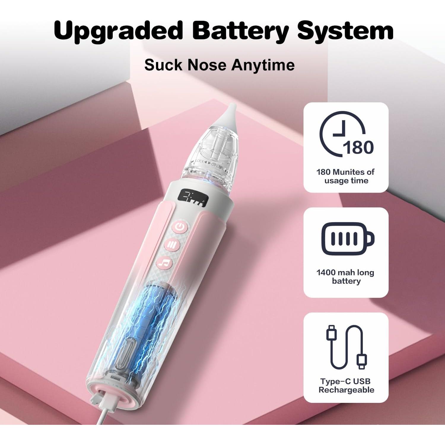 Aspirador Nasal Eléctrico Bebé Dongguan, IPX6, Autolimpiante, Rosa