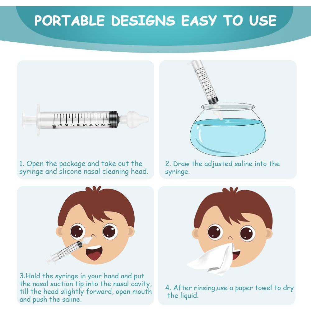 Aspirador Nasal para Bebés Vicloon 4pcs Silicona Portátil