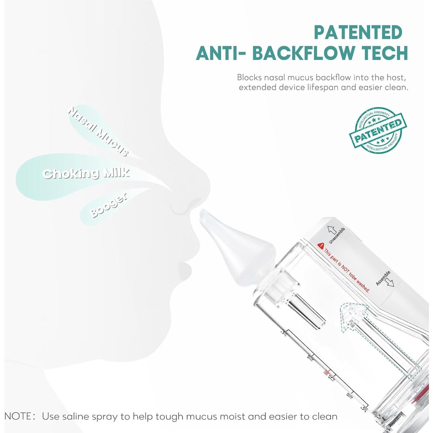 Aspirador Nasal Eléctrico Termichy BC-026 para Bebés - 9 Niveles de Succión