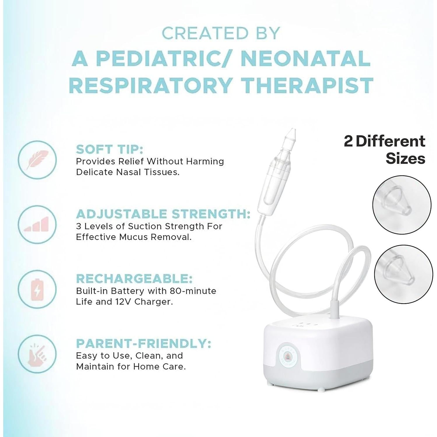 Aspirador Nasal Eléctrico Happy Breathing para Bebés - 3 Niveles