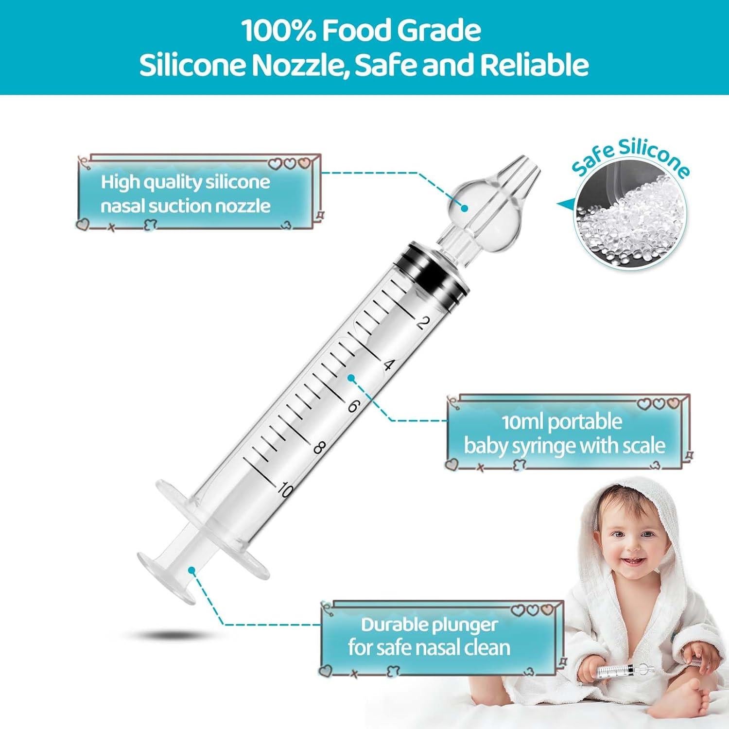 Irrigador Nasal Reutilizable LONMATO 2 Piezas Silicona 10mL