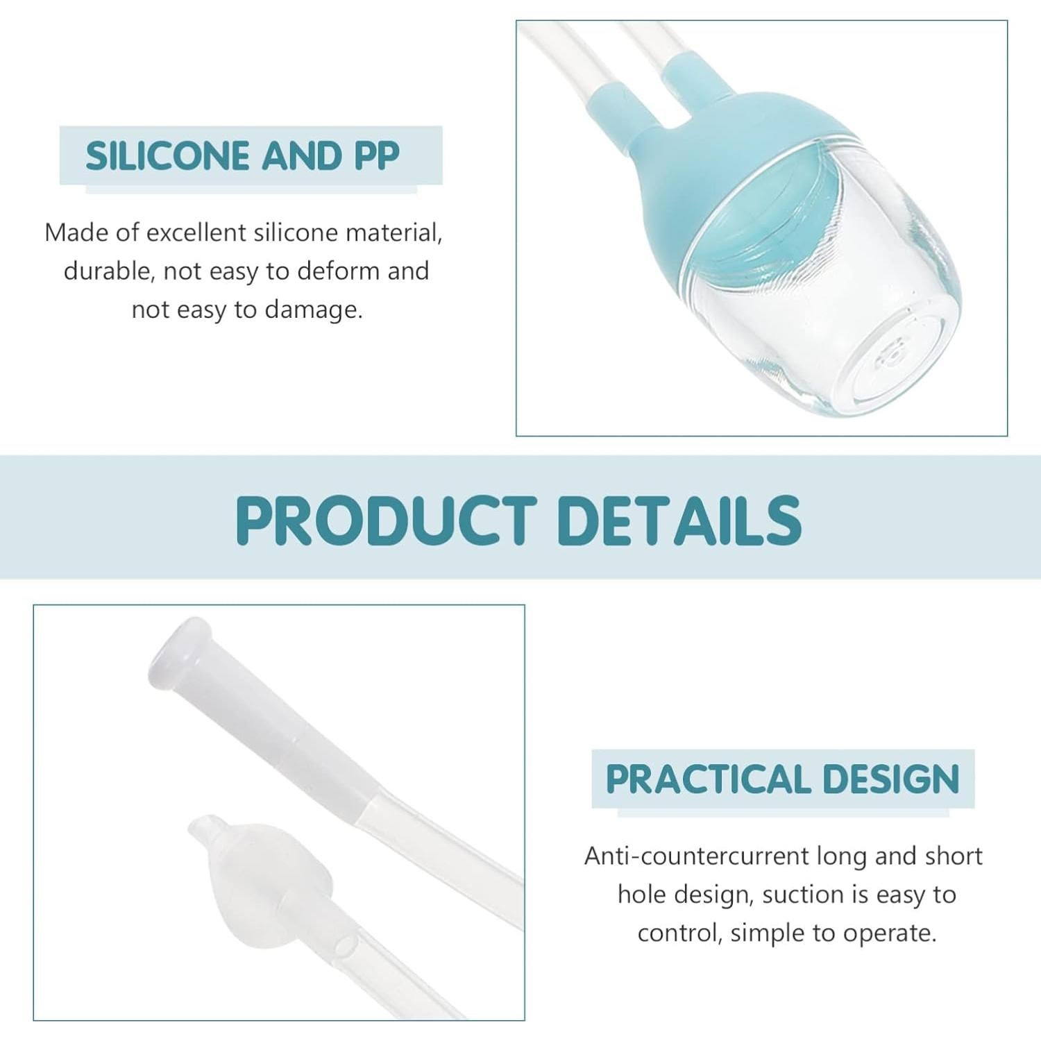 Extractor de Mocos EXCEART Aspirador Nasal Infantil 2 Pcs